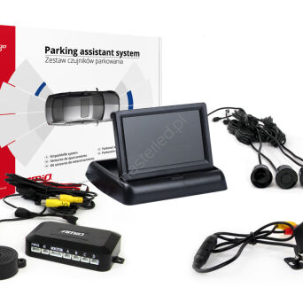 Zestaw czujników parkowania TFT02 4,3" z kamerą HD-315-LED 4 sensory czarne