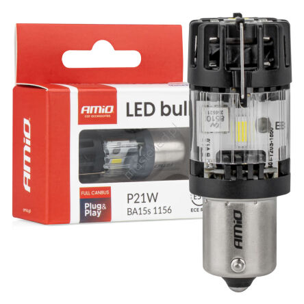 Żarówka LED LumiTec BA15S P21W 12V FULL CANBUS biała 1 szt. AMIO-04688