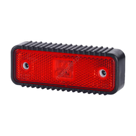Obrysówka LED z odblaskiem LD 539, z gumową podkładką ryflowaną, czerwona, 12/24V