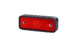 Obrysówka LED z odblaskiem LD 539, z gumową podkładką ryflowaną, czerwona, 12/24V