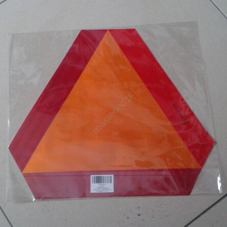 Trójkąt ostrzegawczy naklejka homologacja E-8 pomarańczowy wolnobieżny