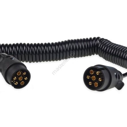 Przewód elektryczny spiralny z wtyczkami 7 PIN 12V 6 m AMIO-02390