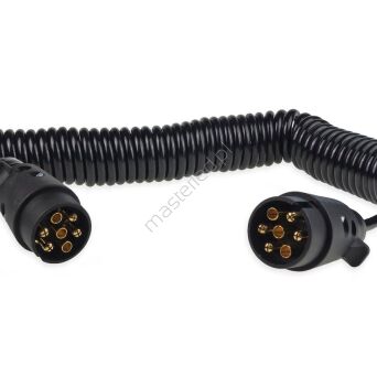 Przewód elektryczny spiralny z wtyczkami 7 PIN 12V 6 m AMIO-02390