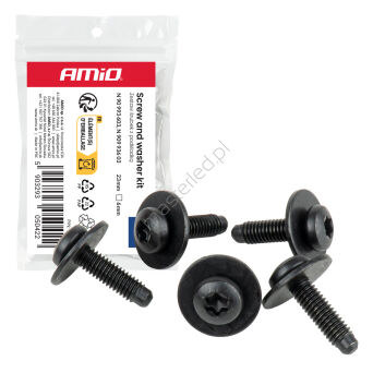 Zestaw śrubek z podkładką ⌀ 6 mm 23 mm torx 5kpl AMIO-05042