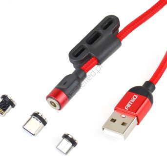 Kabel USB magnetyczny 3w1 na Lightning USB-C micro USB 1 m UC-8 AMIO-02522