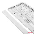 Ramka tablicy rejestracyjnej metalizowana biała AMIO-03180 - 3