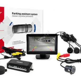 Zestaw czujników parkowania TFT01 4,3" z kamerą HD-308-LED 4 sensory czarne