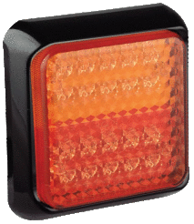 Kwadratowa lampa stop/pozycja/kierunkowskaz, obudowa czarna 80BSTIME