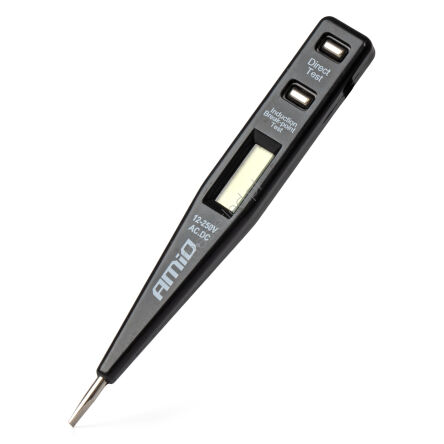 Tester próbnik napięcia 12-250V z wyświetlaczem LCD AMiO-03122