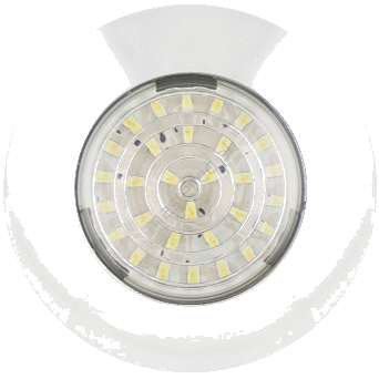 Okrągła lampa wewnętrzna 30 LED, wodoszczelna, chromowana, 24V