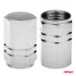 Aluminiowe nakrętki na wentyle kapturki srebrne 4 szt AMIO-02236 - 3