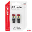 Żarówki LED CANBUS T10 W5W 9 SMD 3030 White 12V 24V AMIO-04242 - 5