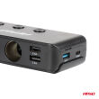 Rozdzielacz rozgałęźnik trójnik zapalniczki + woltomierz ładowarka USB USB-C 12V 24V AMIO-03781 - 7