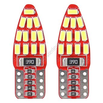 Żarówki LED CANBUS 24SMD 3014 T10e W5W boczne White 12V AMIO-01285