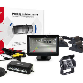 Zestaw czujników parkowania TFT01 4,3" z kamerą HD-501-IR 4 sensory czarne Truck