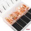 Konektory oczkowe miedziane koszulki termokurczliwe zestaw komplet 160 el. AMIO-03933 - 2