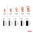 Konektory oczkowe miedziane koszulki termokurczliwe zestaw komplet 160 el. AMIO-03933 - 4