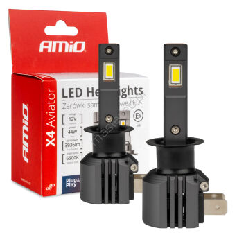 Żarówki samochodowe LED seria X4 Aviator H1 6500K Canbus AMIO-03761