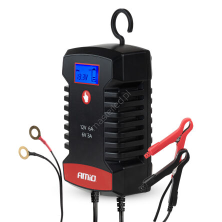 Prostownik cyfrowy AGM GEL STD LFP MAX 6A 6V 12V PRO HOOK AMIO-04532