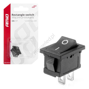 Włącznik przełącznik prostokątny ON OFF 12V 24V AMIO-03082