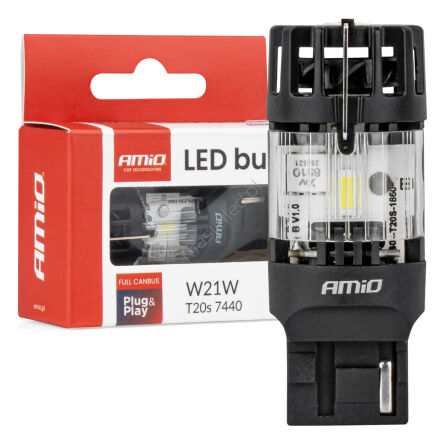 Żarówka LED LumiTec T20S 7440 W21W 12V FULL CANBUS biała 1 szt. AMIO-04686