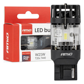 Żarówka LED LumiTec T20S 7440 W21W 12V FULL CANBUS biała 1 szt. AMIO-04686