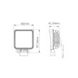 Lampa robocza 16x LED kwadratowa mini L0160 - 7