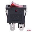Włącznik kołyskowy z czerwonym podświetleniem 20A 12V 24V AMIO-04440 - 2