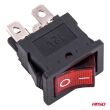 Włącznik kołyskowy z czerwonym podświetleniem 20A 12V 24V AMIO-04440 - 3