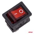 Włącznik kołyskowy z czerwonym podświetleniem 20A 12V 24V AMIO-04440 - 4
