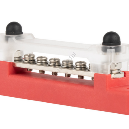 AMIO-03810 Blok rozdzielczy masy plusa bus bar M6 12V - 48V 150A