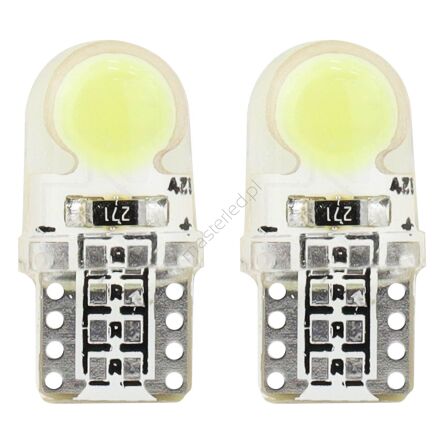 Żarówki LED STANDARD White W5W T10e COB 12V AMIO-01441