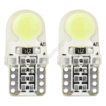 Żarówki LED STANDARD White W5W T10e COB 12V AMIO-01441