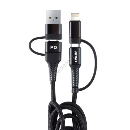 Kabel USB USB-C 3w1 iphone Lightning USB USB-C 1m UC-15 AMIO-02547