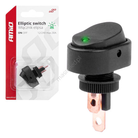 Włącznik przełącznik elipsa z podświetleniem 12V 24V AMIO-03087