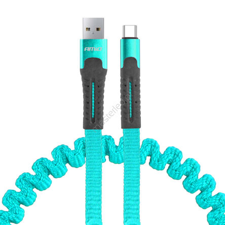 Kabel USB USB-C sprężynujący 1.2 m UC-14 AMIO-02531