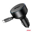 Ładowarka samochodowa ze zwijanym kablem typu C + USB-C 12V 24V 60W AMIO-04368 - 2