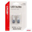 Żarówki LED STANDARD T10 W5W 6x3020 + 1x3030 SMD White 12V 24V AMIO-03718 - 5