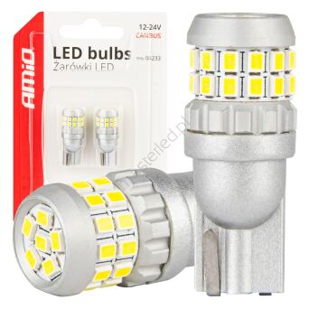 Żarówki LED CANBUS T10 W5W 30SMD 2016 White 12V 24V AMIO-04233