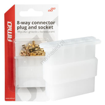 Wtyczka gniazdo kostka złącze elektryczne 8 PIN + konektory AMIO-03516