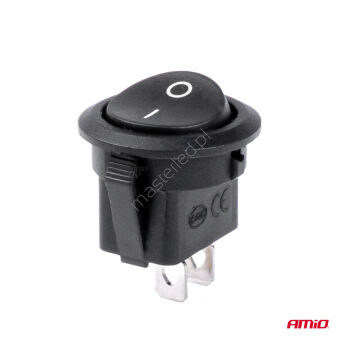 Włącznik przełącznik ON OFF czarny okrągły AMIO-03083