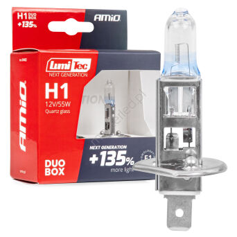 Żarówki halogenowe H1 12V 55W LumiTec NEXT GENERATION +135% DUO AMIO-04402