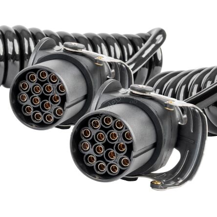 Przewód spiralny naczepy TIR 2x 15 PIN 5m 24V AMIO-04382