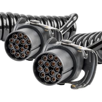 Przewód spiralny naczepy TIR 2x 15 PIN 5m 24V AMIO-04382