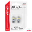 Żarówki LED CANBUS T10 W5W 16SMD 2SMD 3014 3030 White 12V 24V AMIO-04260 - 5