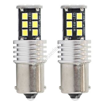 Żarówki LED CANBUS 2835 15SMD 1156 BA15S P21W R10W R5W White 12V 24V AMIO-01293