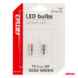Żarówki LED STANDARD Green zielone W1W T5 12V 3030 1LED HP AMIO-03729 - 5