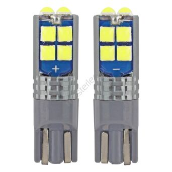 Żarówki LED W5W CANBUS 10SMD 3030 T10 12V 24V AMIO-02447