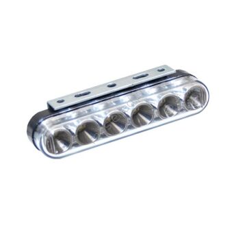 LAMPA COFANIA 6 LED DLC Z HOMOLOGACJĄ - BIAŁA 12/24 V