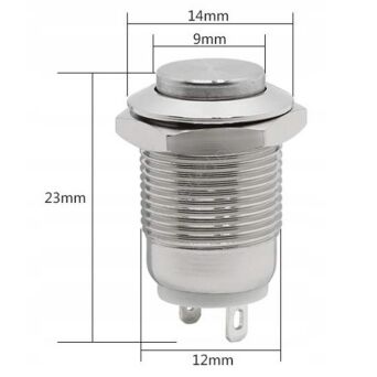 Przełącznik wandaloodporny 12mm LED różne kolory